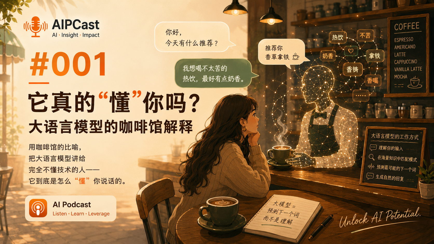 《听懂 AI》第 001 期节目封面